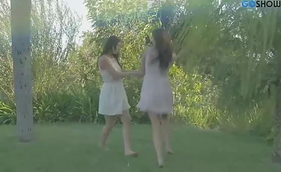 Brunette Strips Outdoors for Solo Playtime